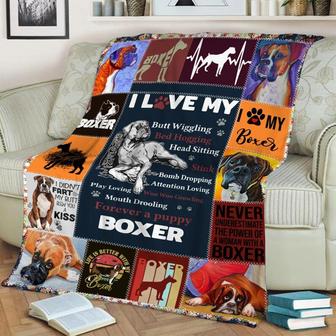 My Puppy Boxer Blanket, Special Blanket, Anniversary Gift, Christmas Blanket Gift Friends, Gift For Dog Lover | Mazezy CA