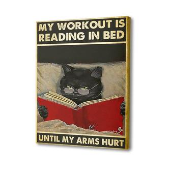 My Workout Is Reading In Bed Canvas | Wall Art Decor | Mazezy