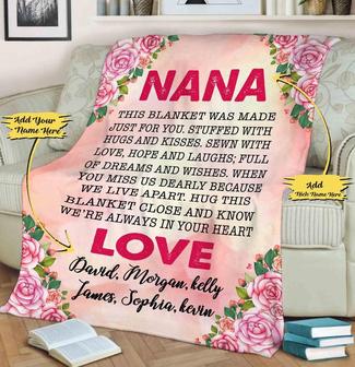Nana, We Are Always In Your Heart Customized Blanket, Personalized Gift For Nana, Mama, Dad, Fleece Blanket For Grandparent's Day, Christmas | Mazezy