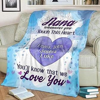 Nana We Love You Customized Blanket, Blanket For Grandma Grandpa, Granny, Personalized Blanket For Grandparents, Christmas Gift For Nana | Mazezy