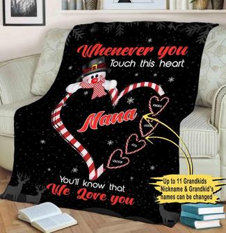Nana We Love You Customized Blanket, Blanket For Grandma/Nana/Gigi/Grandpa/Gift For Christmas, Birthday, Nana Blanket, Gift From Grandkids | Mazezy