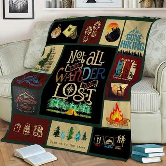 Not All Who Wander Are Lost Blanket, Christmas Gift For Climbing Mountain Man, Anniversary Gift, Camping Blanket, Outdoor Blanket | Mazezy