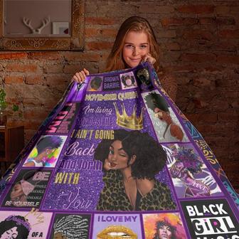 November Queen Black Women Blanket, Fleece Sherpa Mink Blanket, Special Blanket, Christmas Gift For Family, Gift For Girl | Mazezy