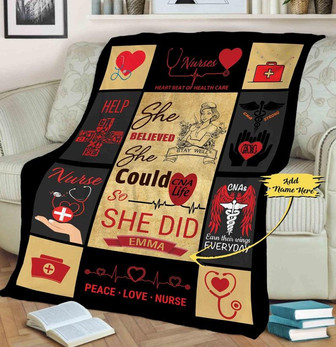 Nurse Personalized Blanket Blanket For Nurse Gift For Nurse Gift For BirthdayChristmas Nurse Day Custom Gift For Health Workers Gift For Her | Mazezy