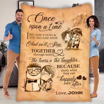 Once Upon A Time I Became Yours And You Became Mine Customized Blanket,Blanket For Couples, Gift For Anniversary, Thanksgiving Day, Birthday | Mazezy UK