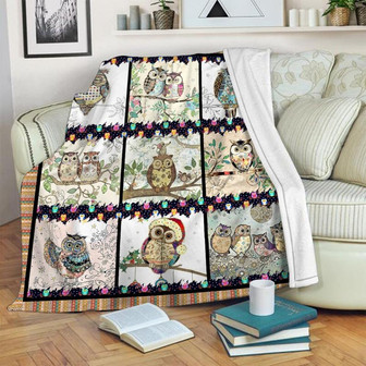 Owl Blanket, Cute owl Blanket, Bird Blanket, Family Blanket, Christmas Blanket, Blanket For Gifts | Mazezy