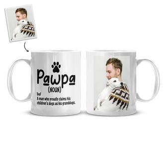 Pawpa Defination Mug | Custom Photo Dog Dad Mug | Personalized Dog Dad Mug | Mazezy