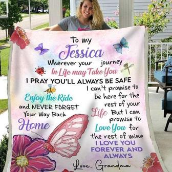 Perfect gifts for granddaughter, Personalized Fleece Sherpa Blankets, Grandma's blanket, Nana gifts, mommy, Custom family blanket | Mazezy AU
