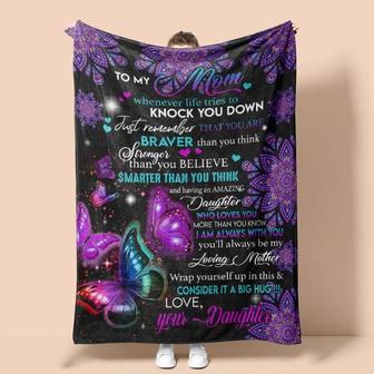 Personalised To My Mom Butterfly From Daughter Loving Mother Forever Blanket | Mothers Day Gifts 2021 | Blanket for Mom| Gift for Mothers | Mazezy UK