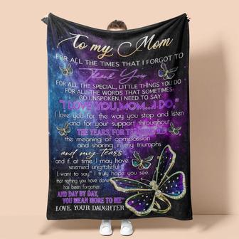 Personalised To My Mom Thank You My Loving Mother | Fleece Sherpa Woven Blankets| Mothers Day Gifts 2021| Blanket for Mom| Gift for Mothers | Mazezy