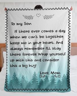 Personalized A Letter To Son From Mom| Fleece Sherpa Woven Blankets| Gifts For Son | Mazezy UK