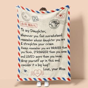 Personalized Air Mail Letter To Daughter Canada| Fleece Sherpa Woven Blankets| Gifts For Daughter|Christmas Gifts | Mazezy