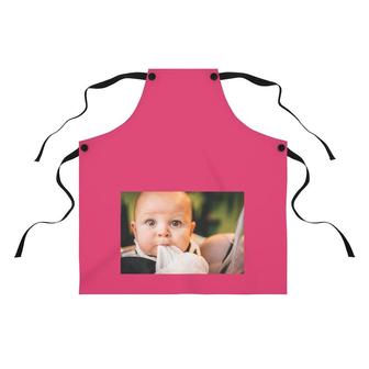 Personalized Baby Picture Pink Apron | Custom Photo Apron | Mazezy