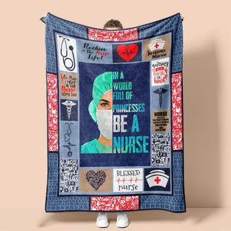 Personalized Be A Nurse| Fleece Sherpa Woven Blankets| Gifts For Nurses| Gifts for Best Friend| Christmas Gift Ideas | Mazezy CA