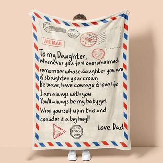 Personalized Blanket for Daughter from Dad Letter Edition | Fleece Sherpa Woven Blankets| Love Letter To Daughter From Dad | Mazezy