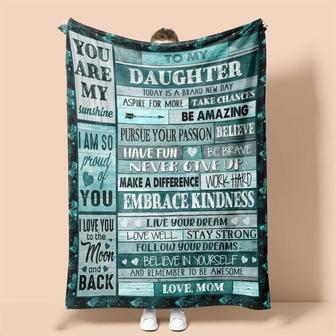 Personalized Blanket for Daughter | Motivational Quotes for Daughter | Birthday gifts | Black and Teal Version | Mazezy CA