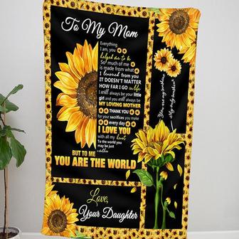 Personalized Blanket For Mom, Sunflower Blanket For Mom, Mothers Day Blanket, Sunflower Mom Blanket from Daughter | Mazezy