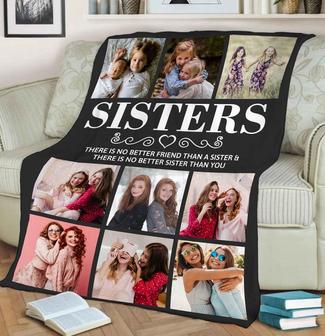 Personalized Blanket For Sister/Bestie, Custom Gift, Blanket For Sister's Day, Fleece Blanket And Throws, Customized Gift For Bestie/Sister | Mazezy