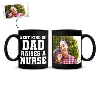 Best Dad Raise A Nurse Custom Photo Dad Mug | Dad Mug | Nurse Mug | Personalized Dad Mug | Mazezy