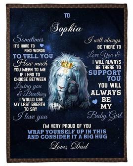 Personalized daughter blankets, Dad Lion blanket, gift from father, custom name blanket, Daughter birthday, gift from Mom, birthday gifts | Mazezy CA