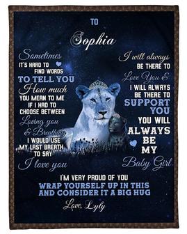 Personalized daughter blankets, Mom Lion blanket, gift from mother, custom name blanket, Daughter birthday, gift from Mom Dad, birthday gift | Mazezy