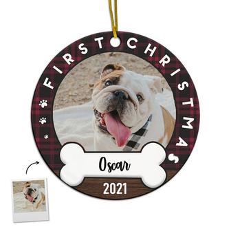 Personalized Dogs First Christmas Ornament | Gift For Pet Lovers | Custom Photo Ornament | Mazezy