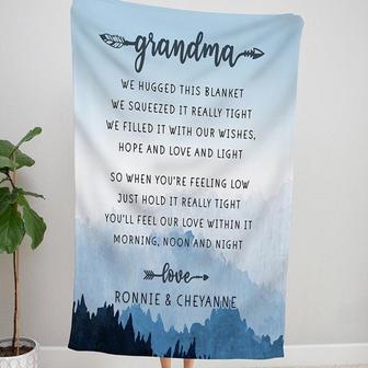 Personalized Grandma Blanket, Mountain Sky Blanket, Nana Blanket, From Grandkids Blanket, Personalized Mimi Blanket | Mazezy CA