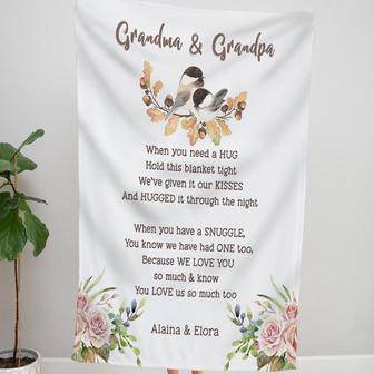 Personalized Grandparent Blanket, Grandma Grandpa Blanket, Grandparent Gifts, Grandparent Anniversary Gifts, Grandkids Blanket | Mazezy CA