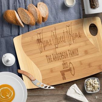 Personalized Home Sweet Home Key Bamboo Cutting Board
