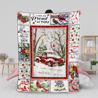 Personalized I'm Always With You Cardinal Bird and Snow| Fleece Sherpa Woven Blankets| Christmas Gift Ideas|Christmas Gifts | Mazezy