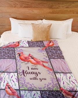 Personalized I'm Always With You Northern Cardinal| Fleece Sherpa Woven Blankets| Christmas Gift Ideas | Mazezy