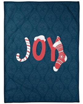 Personalized Joy Chirstmas Blanket| Fleece Sherpa Woven Blankets| Christmas Gifts | Mazezy