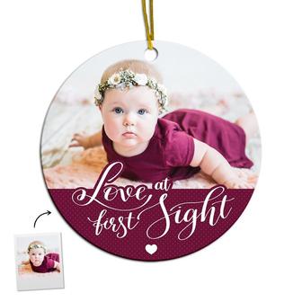 Personalized Love At First Sight Ornament | Cute Gift For Family | Christmas | Custom Photo Ornament | Mazezy