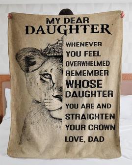 Personalized My Dear Daughter Love From Dad| Fleece Sherpa Woven Blankets| Gifts For Daughter | Mazezy DE