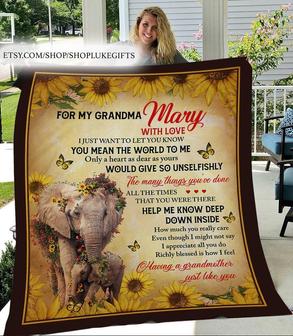 Personalized name Blanket for Grandma, Nana elephant blanket, Custom Fleece Sherpa Blankets,Christmas blanket Gifts, Mimi blanket, Gigi gift | Mazezy CA