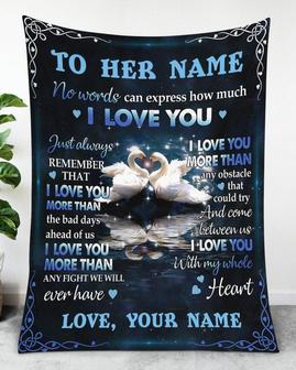 Personalized Name Blankets, Blanket for Wife, No words can express how much I love you,Husband and wife blanket gift,Valentine gifts for her | Mazezy UK