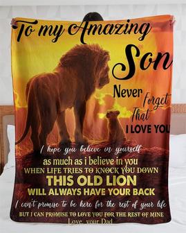Personalized To My Amazing Son From Dad| Fleece Sherpa Woven Blankets| Gifts For Son | Mazezy