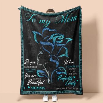 Personalized To My Beautiful Mom | Fleece Sherpa Woven Blankets| Mothers Day Gifts 2021| Blanket for Mom| Gift for Mothers | Mazezy