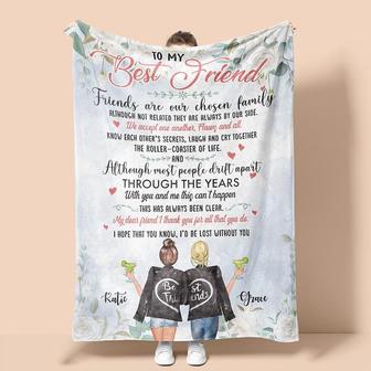 Personalized To My Best Friend Friends Are Our Chosen Family | Fleece Sherpa Woven Blankets | Custom Gifts For BFF| Best Birthday Gift | Mazezy DE