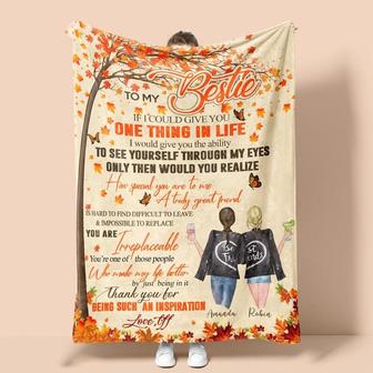 Personalized To My Bestie If I Could Give You| Fleece Sherpa Woven Blankets| Custom Gifts For BFF| Best Christmas Gift - Best Birthday Gift | Mazezy UK