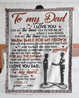 Personalized To My Dad I Love You From Son| Fleece Sherpa Woven Blankets| Gifts For Father | Mazezy AU