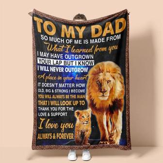 Personalized To My Dad I Love You Lion | Fleece Sherpa Woven Blankets| Gifts For Father, Dad| Father's Day Gifts | Mazezy