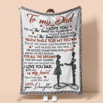 Personalized To My Dad Love From Daughter | Fleece Sherpa Woven Blankets| Gifts For Father, Dad| Father's Day Gifts | Mazezy