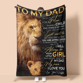Personalized To My Dad Love From Your Little Girl | Fleece Sherpa Woven Blankets| Gifts For Father, Dad| Father's Day Gifts | Mazezy CA