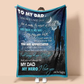 Personalized To My Dad My Hero | Fleece Sherpa Woven Blankets| Gifts For Father, Dad| Father's Day Gifts | Mazezy AU