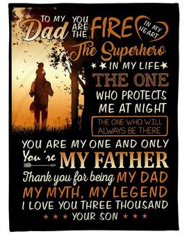 Personalized To My Dad My Myth My Legend| Fleece Sherpa Woven Blankets| Gifts For Father | Mazezy DE