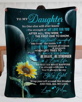 Personalized To My Daughter Feel All My Love From Mom| Fleece Sherpa Woven Blankets| Gift For Daughter | Mazezy