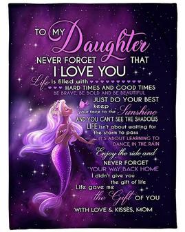 Personalized To My Daughter Love From Mom Mermaid| Fleece Sherpa Woven Blankets| Gifts For Daughter|Christmas Gifts | Mazezy