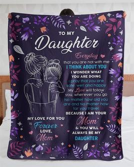 Personalized To My Daughter My Love For You Is Forever From Mom| Fleece Sherpa Woven Blankets| Gifts For Daughter | Mazezy CA