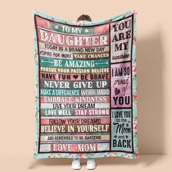 Personalized To My Daughter Remember To Be Awesome Vintage Signs| Fleece Sherpa Woven Blankets| Gifts For Daughter|Christmas Gifts | Mazezy